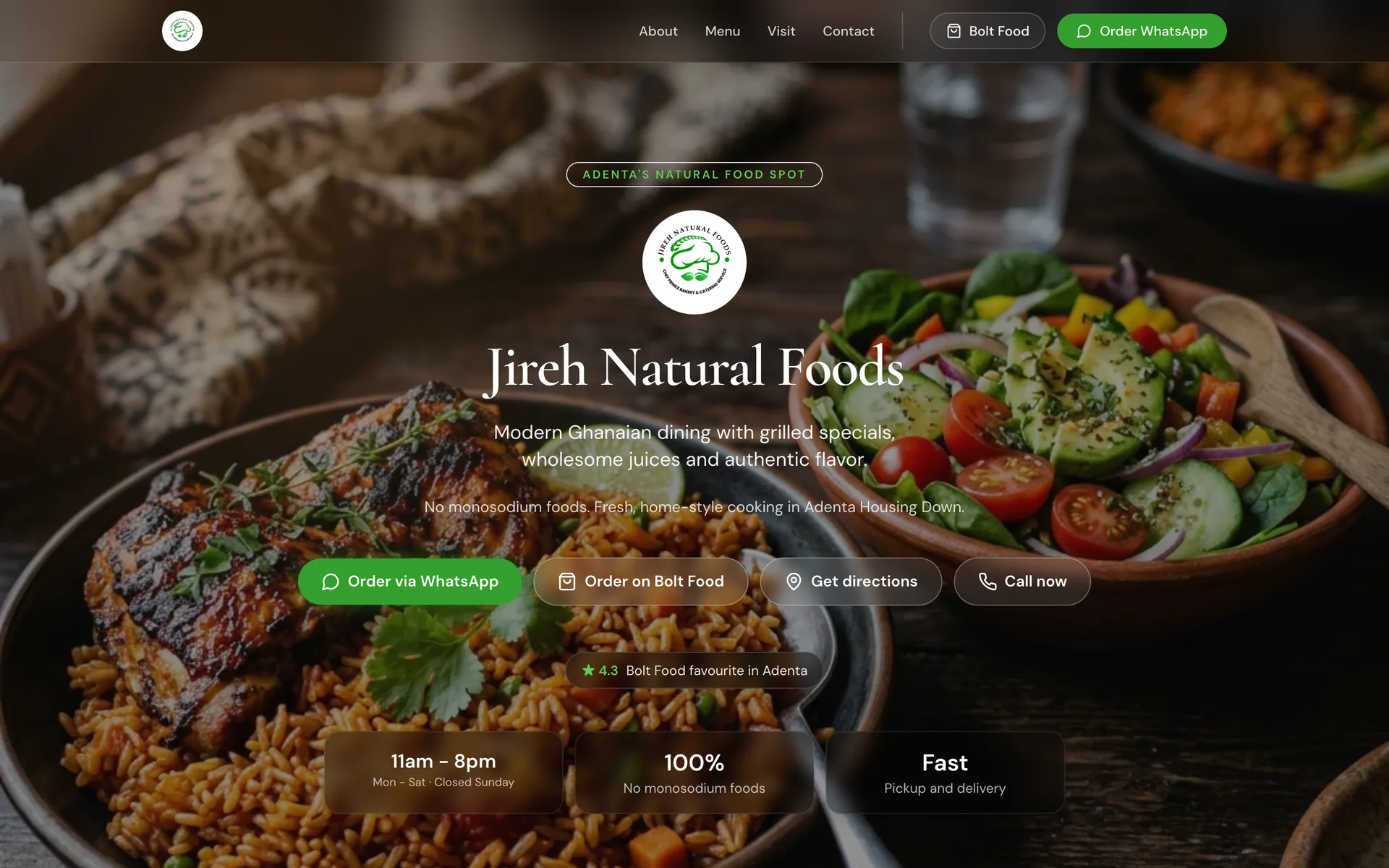 Jireh Natural Foods — Restaurant site, POS & back office