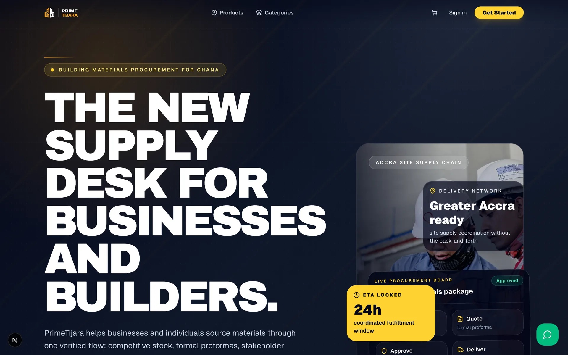 PrimeTijara — Building-materials procurement OS