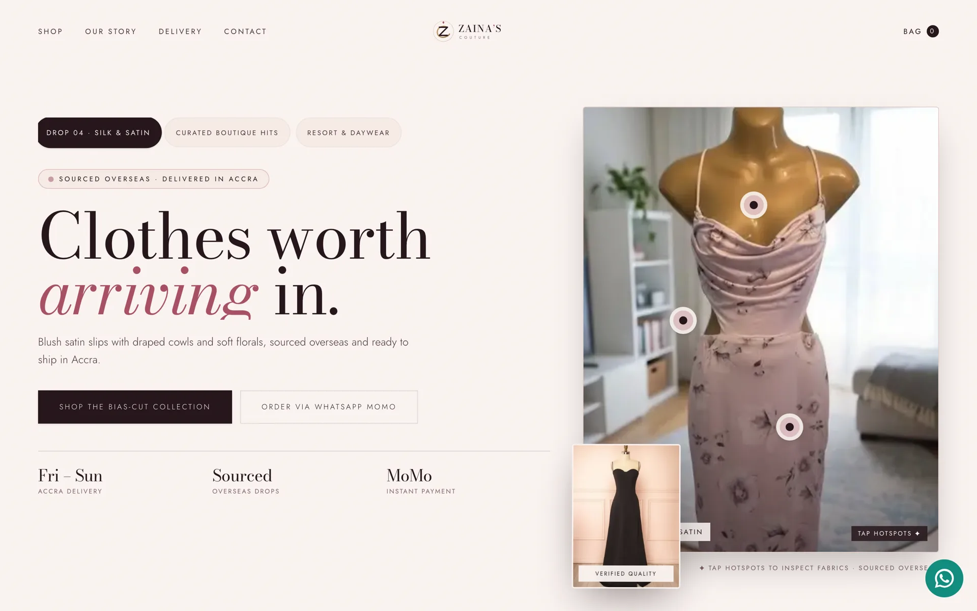 Zaina's Couture — Curated fashion, delivered in Accra